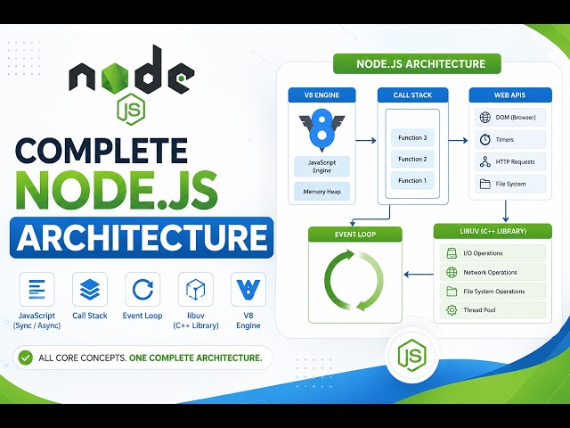 The complete Nodejs Architecture #nodejsdevelopment | @learnwithmejay