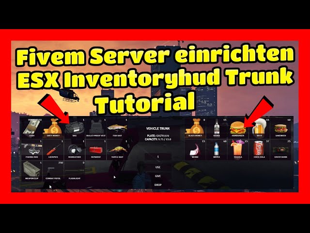 Fivem Server einrichten #15 // ESX Inventoryhud Trunk // Kofferraum einfügen Tutorial...