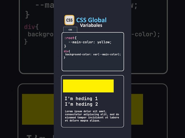 css variables #coding #css #css3 #htmlcss #shorts