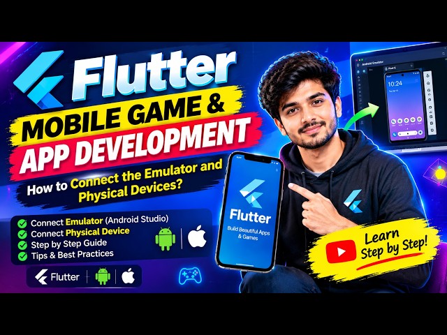 How to Connect Flutter Emulator & Physical Device | Flutter Mobile App Development