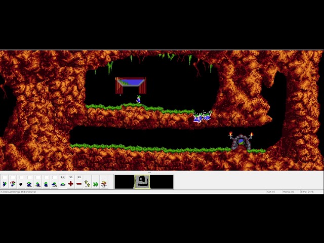 Lemmings Win95 speedrun: level 1 (Just Dig!) - 28 seconds