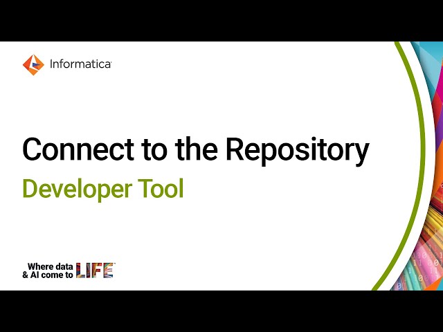 Connect to the Repository in the Developer Tool