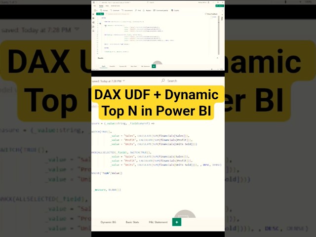 DAX UDF and Dynamic TopN in Power BI #powerbi #powerbitutorial #datavisualization #udf #dataanalysis