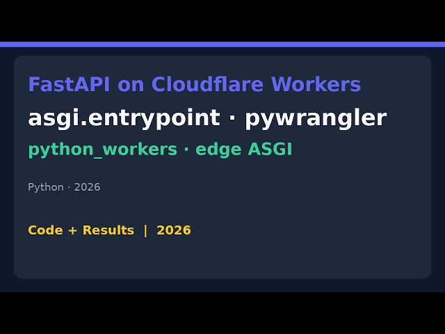Deploy FastAPI on Cloudflare Workers (2026)