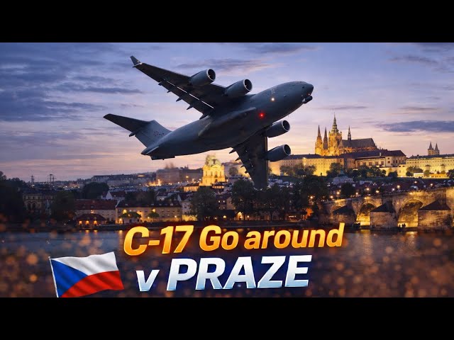 🚨Vzácná návštěva v Praze! C-17 Globemaster III (LKPR) 🛫💨 – nepřistála!