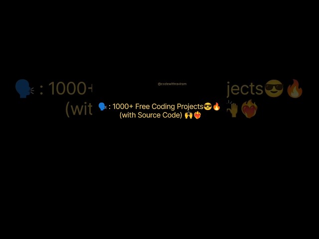 1000+ free coding projects with source code #explore #tech #explorepage #codinglife