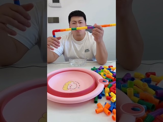 Look Riya, I join these small pipes to make a big helicopter.#short