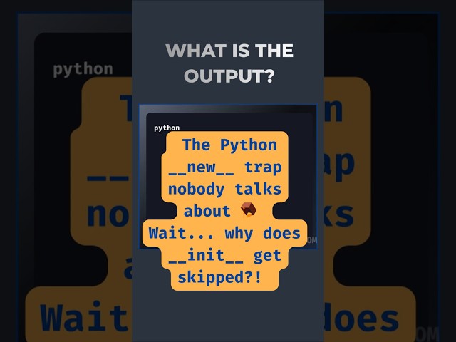 99% of Devs Think __init__ Runs First.It Doesn't! #pythoninterviewquestions #pythonbeginner #python