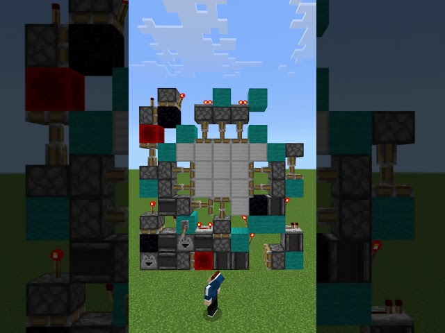 3x3 Spiral Door! #minecraft #redstone #door #shorts