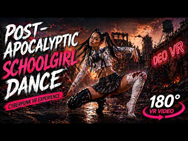 Post-Apocalyptic Schoolgirl Dance 🔥 Cyberpunk VR Experience (180°)