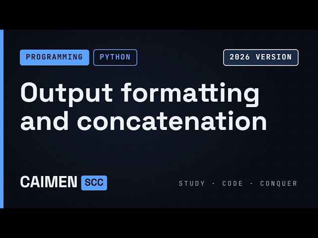 Python 05 - String Concatenation and Output Formatting | Beginner Tutorial