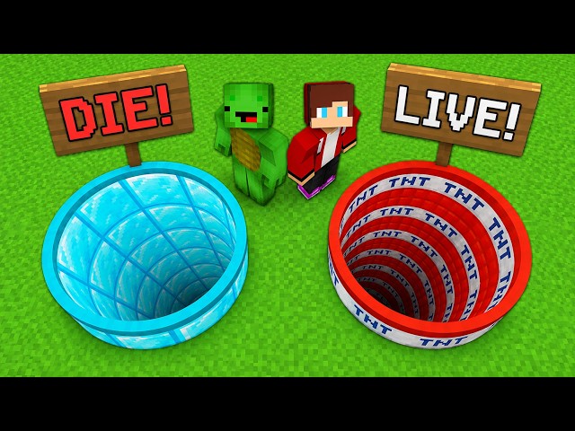 Mikey and JJ Choose the Right Hole in Minecraft
