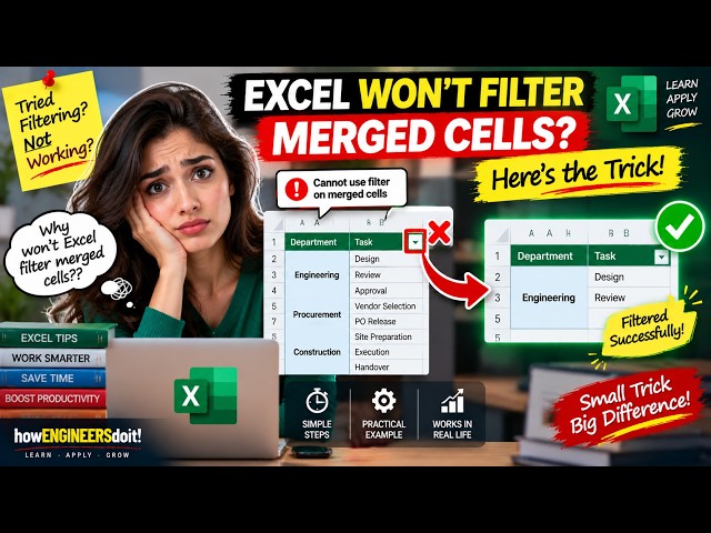 How to Filter Merged Cells in Excel (Easy Trick!) | Excel Tips & Tricks