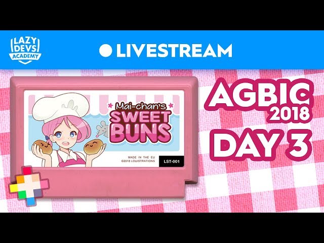 Mai-Chan's Sweet Buns - Day 3 (2/3) - AGBIC Jam 2018 Livestream (Pico-8)