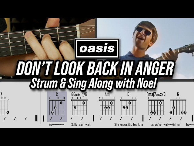 Don't Look Back in Anger | Strum & Sing Along Lesson with Noel + SOLO with TAB | Guitar Lesson
