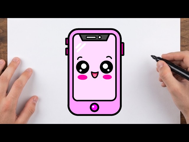 How to Draw a Cute Smart Phone 📱| Easy Step by step drawing for kids.