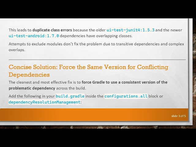 Resolving Duplicate Class Issues When Mixing Android Compose Test Dependencies