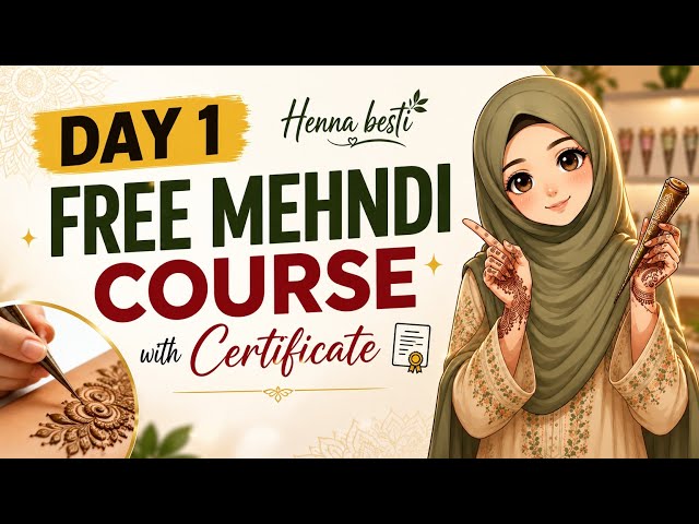 30 Days Free Mehndi Masterclass | Day 1: Perfect Cone Grip & Basics (With Certificate) Henna Bestie