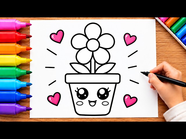How to Draw a Pretty Flower | Easy Drawing for Kids 🌸 | Let's dra a Flower | easy step by step