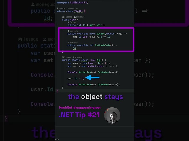 HashSet disappearing act in #csharp - #tip 21