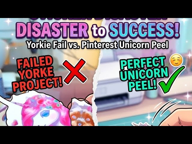 ​When Sticker Making Fails Yorkie Disaster to Perfect Pinterest Unicorns