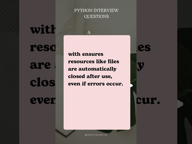 Python Interview Questions and Answers #PythonInterviewQuestions #LearnPython #TechInterviews