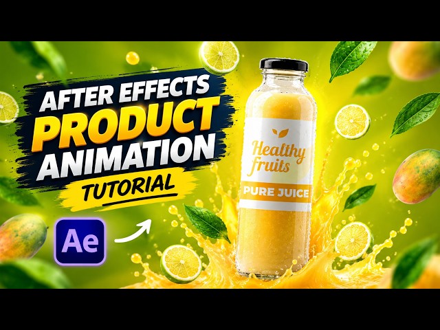 After Effects Product Animation Tutorial | Juice Bottle Motion Graphics | Adobe After Effects