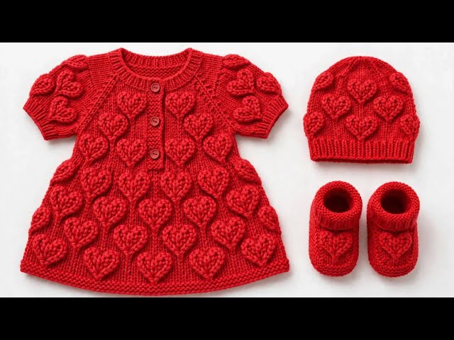 Beautiful Baby Sweater Design ❤️ | Easy Knitting Tutorial | Heart Pattern Sweater