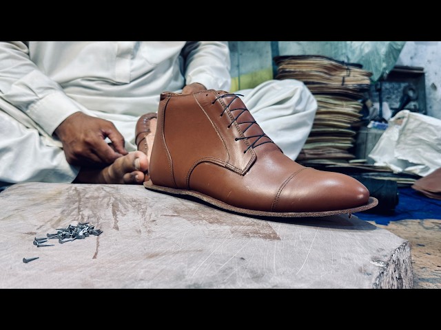How Handmade Leather Chukka Boots Are Made | Full Shoemaking Process From Scratch