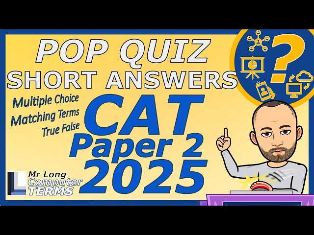 CAT | Short Answers | Grade 12 | Paper 2 2025 | Question 1 to 3 | Computer Terms Podcast