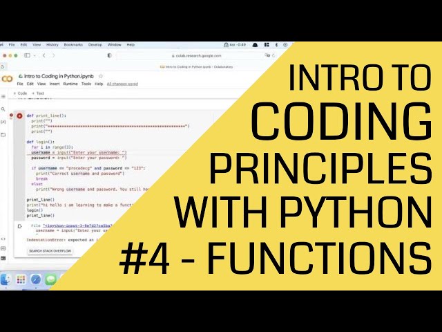 ProCodeCG - Short Tutorial Series - Intro to Coding with Python #4 - functions
