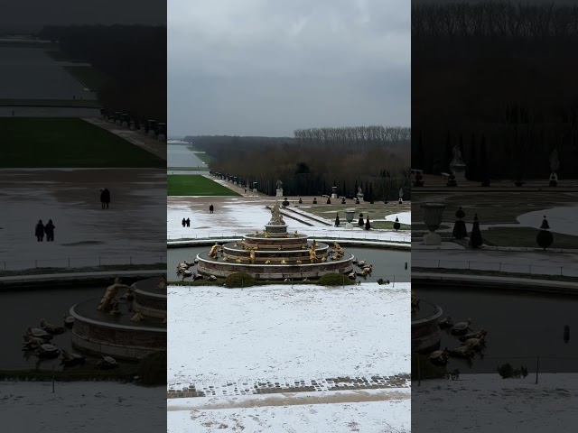 NEVE NO CASTELO DE VERSAILLES! ❄️📷 #dicasdeparis #dicasdafrança #neve  #castelodeversailles