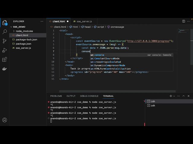 Server-Sent Events (SSE) vs WebSocket - How it works and Live tutorial in Node.js