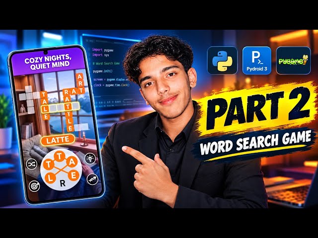 Mobile पर Word Search Game बनाएं Part 2 | Pydroid 3 + Pygame
