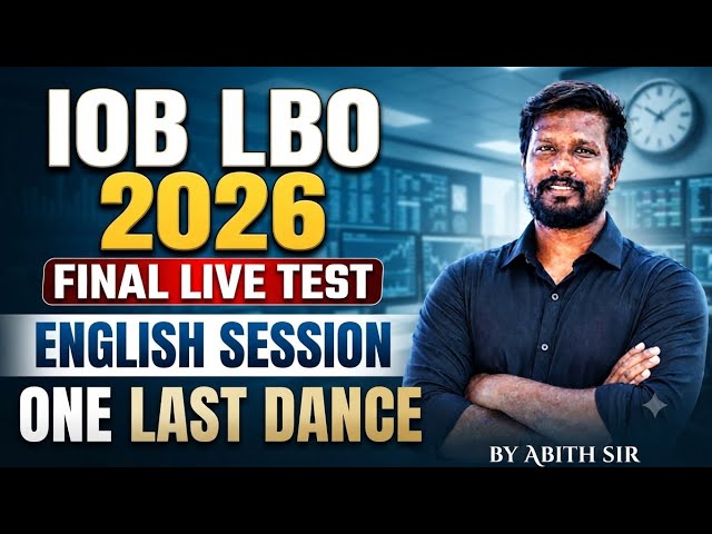 IOB LBO 2026 | FINAL LIVE TEST | ENGLISH SESSION | BY ABITH SIR #bankexam #ibps #sbi #live