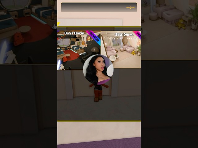 BOYS DORMS Vs. GIRLS DORMS #roblox #shorts #roleplay #boys #girls #dubairp