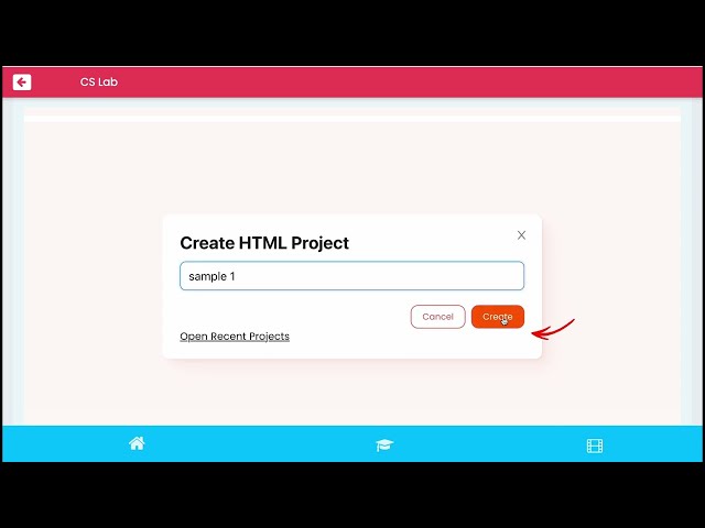 How to create HTML, CSS & JavaScript projects using CS Lab