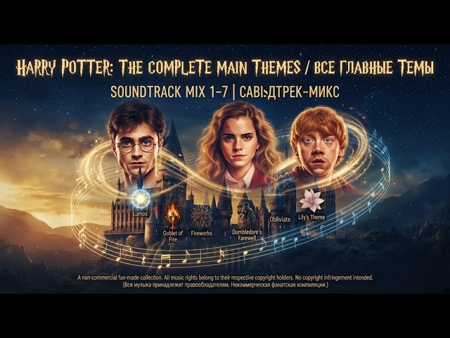 4K Harry Potter Main Themes 1-7 (Full Soundtracks Mix)