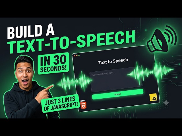 Build a Text-to-Speech Website with HTML, CSS & JavaScript | No API, No Backend