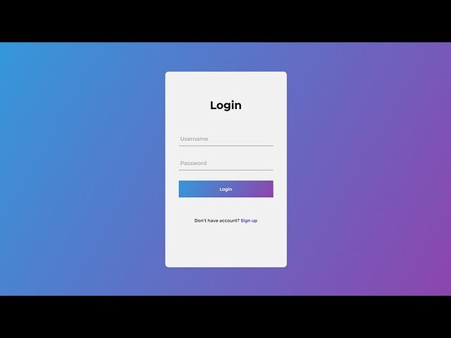 Animated Login Form Using HTML & CSS & JQurey