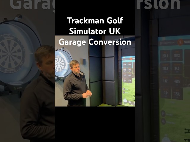 Trackman Golf Simulator installed in a converted UK garage space #golftech #golf #trackmangolf