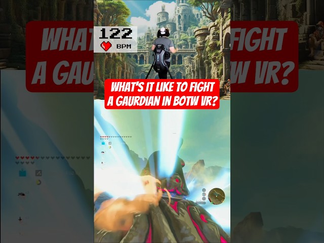 What's it like to fight a gaurdian in VR Zelda Breath of the Wild? #vrtreadmill #botw #zelda