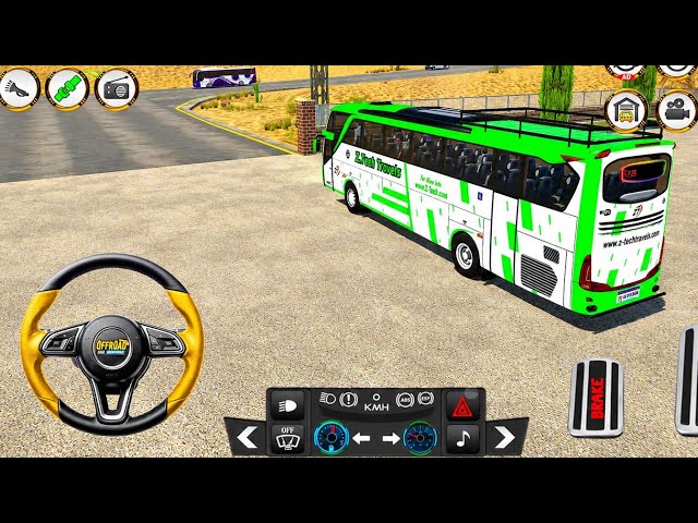 Green Bus Driving in Desert 🚌🔥 | Offroad Bus Simulator Gameplay | Z-Tech Travels #androidgameplay