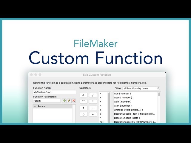 FileMaker Custom Function