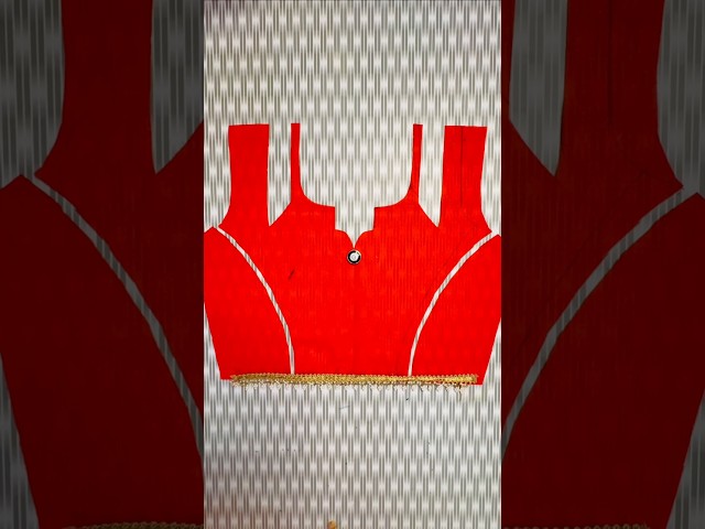 back neck blouse design cutting with lace 😍🔥 #shorts #youtubeshorts #backneckdesign #blousedesign