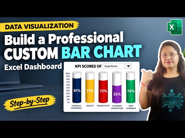 Build a Professional KPI Custom Bar Chart | Excel Dashboard | Data Visualization | Step-by-Step