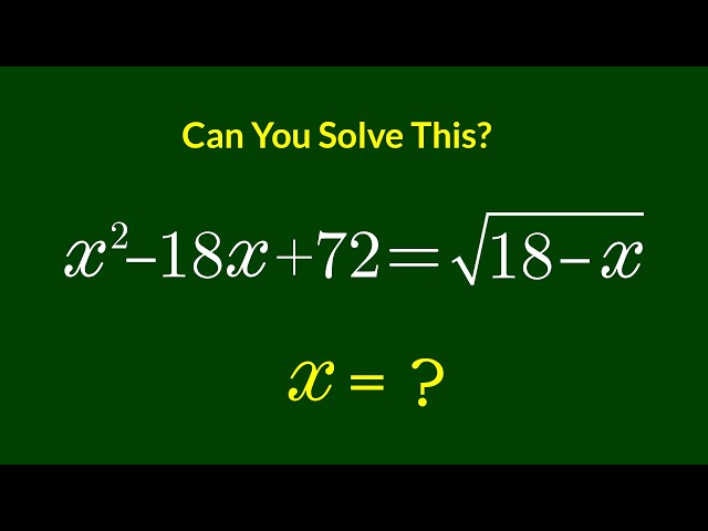 A Nice Algebra Problem | Math Olympiad x = ?
