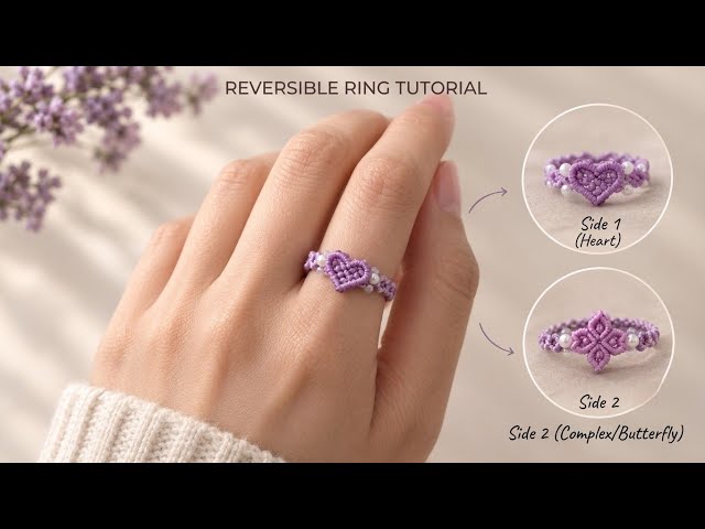 Craft a Beautiful Reversible Macrame Ring with Simple Macrame 💜