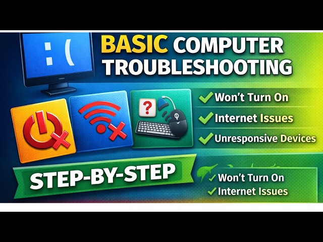 Basic Computer Troubleshooting for Beginners | Fix Common PC Problems.#basiccomputertraining