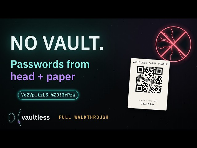 How to use vaultless — the password manager with no vault.